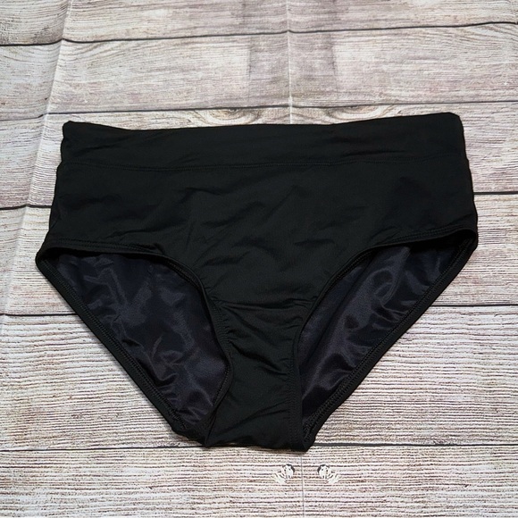 Lands' End Black Hipster Bikini Bottom Size 8 - Picture 1 of 7